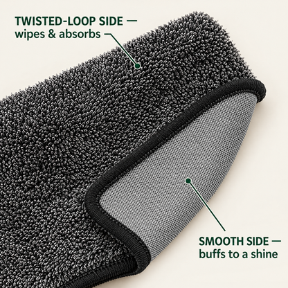 Twisted-loop side and smooth side