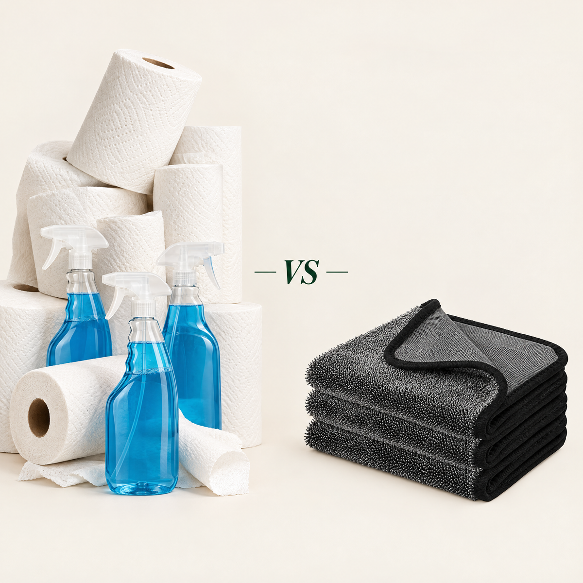 One cloth vs paper towels and sprays